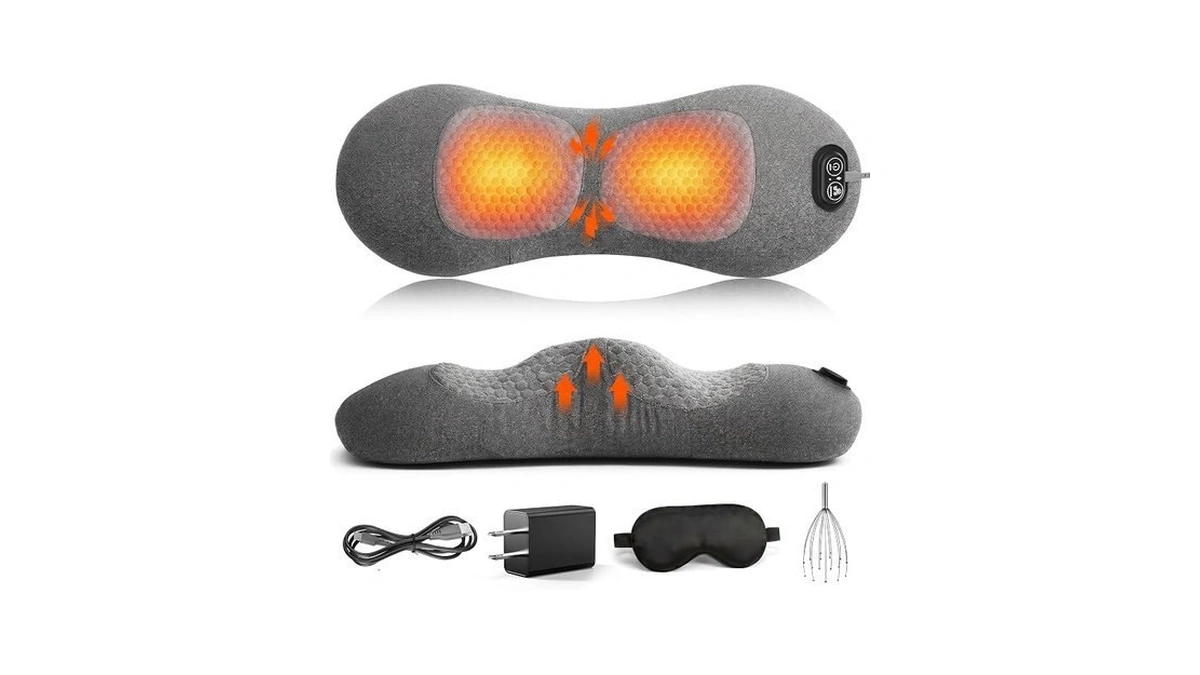Smooth Back Massager With Heat, Spine Triple Fusion Lumbar Support