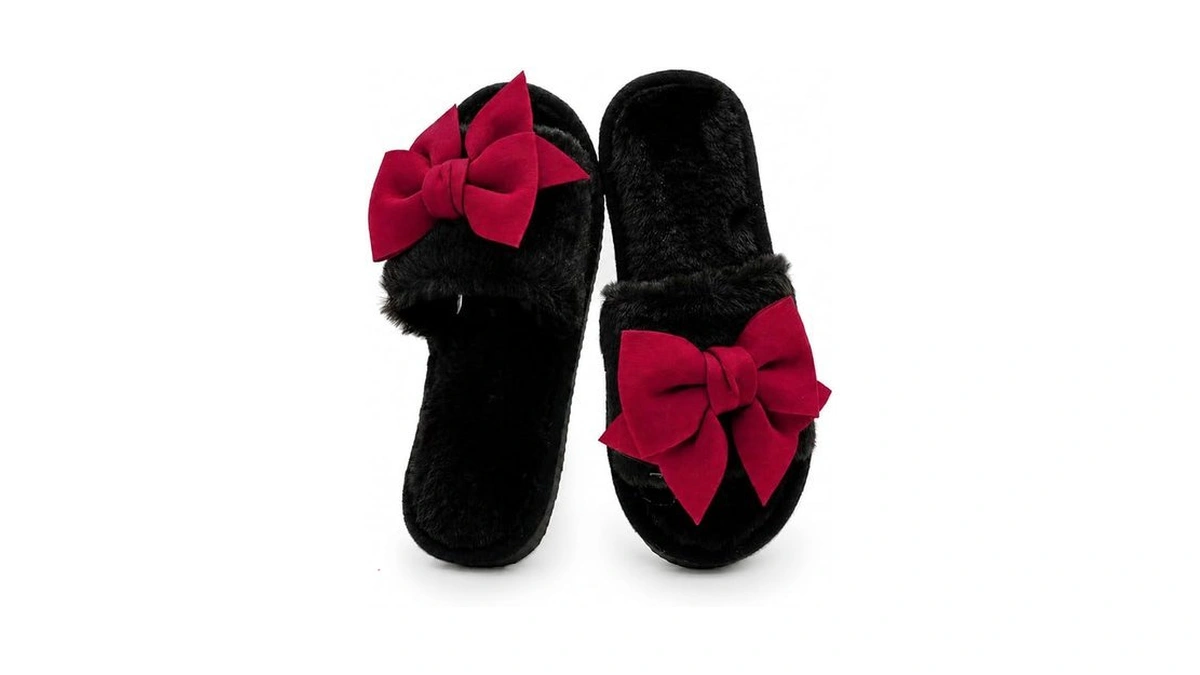 Fairycasa Women’s Fuzzy Slippers Cute Bow House Slippers For Women