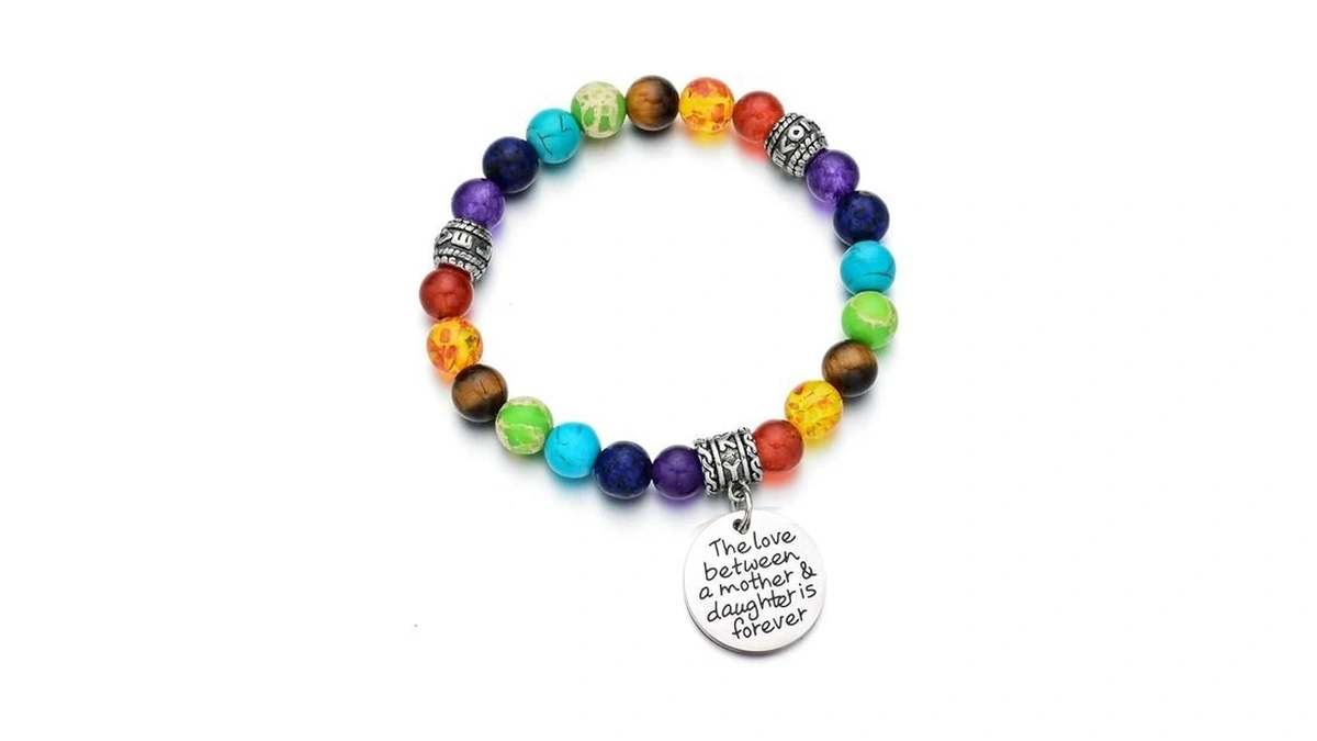 Pdouself Mother Bracelet 7 Chakra Beads Healing Stretch Bracelet The