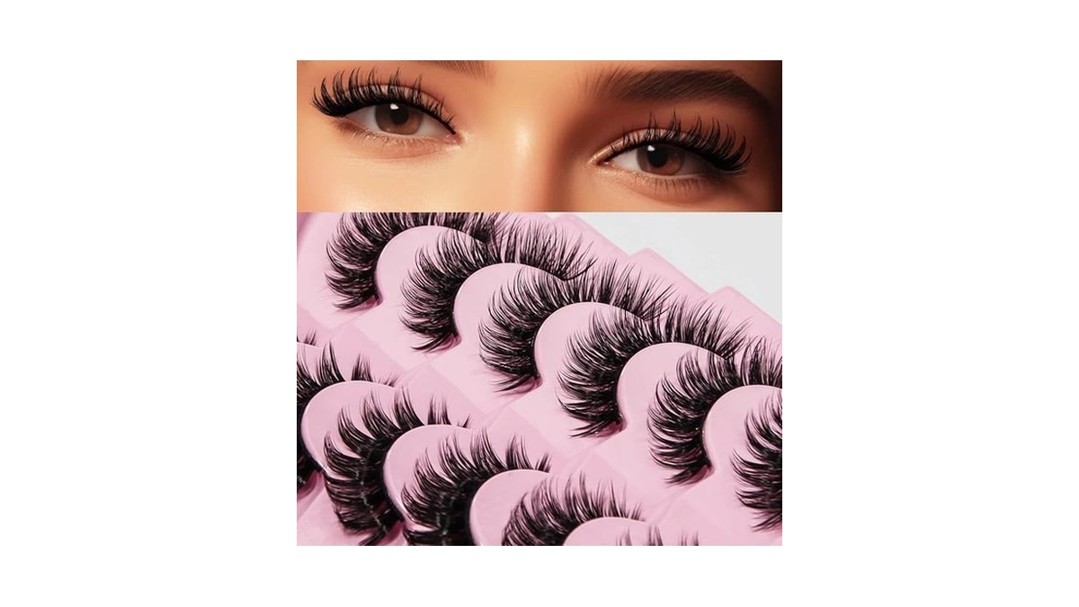 Russian Strip Lashes 7 Pairs Fluffy Wispy Faux Mink Eyelashes