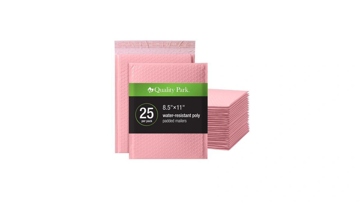 Quality Park Bubble Mailers, 8.5 X 11, Light Pink Poly