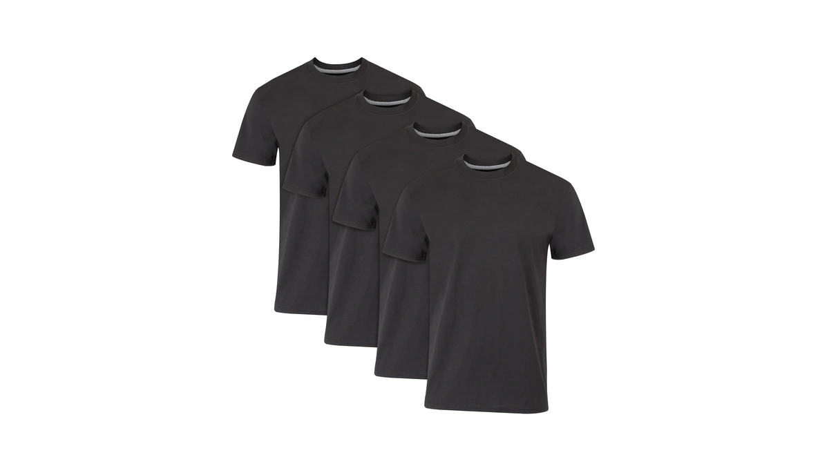 Hanes Ultimate Men's 4-pack Freshiq Slim Fit Crew T-shirt, Black,