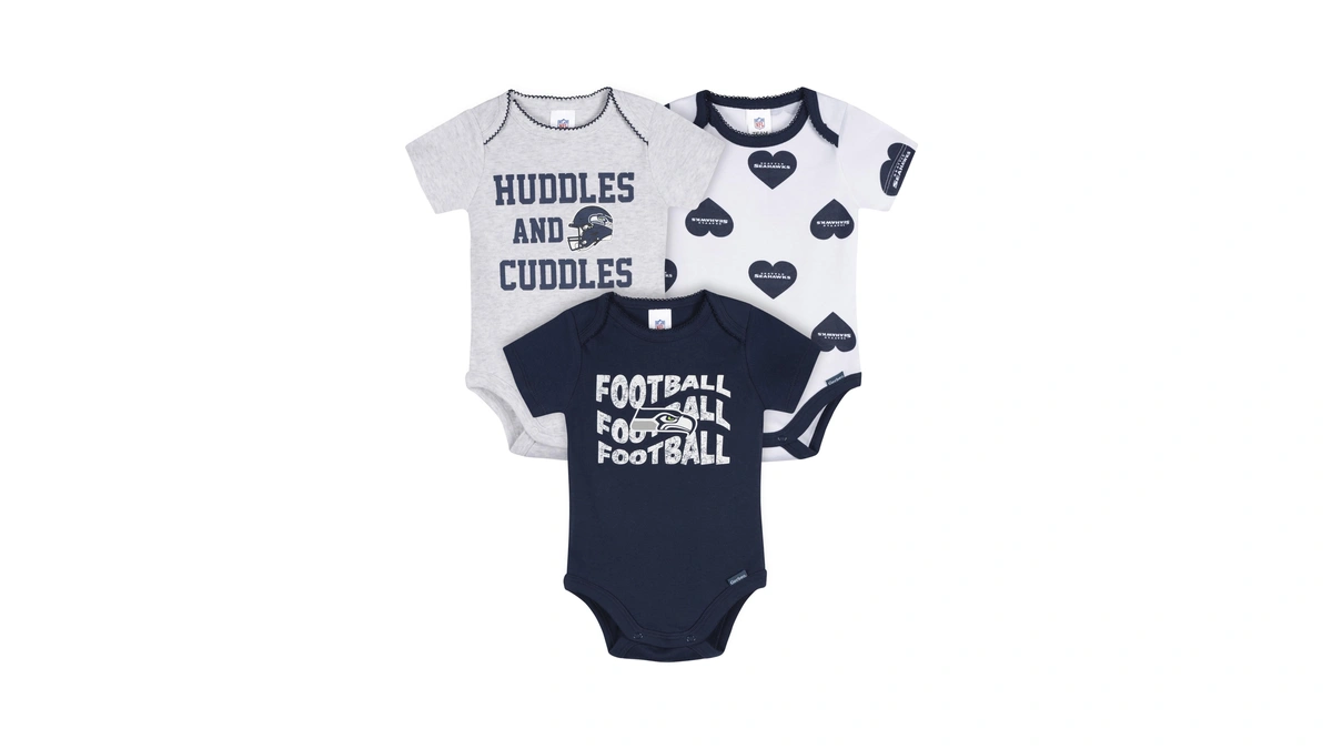 Gerber Baby Girls' Nfl 3-pack Onesie Bodysuit, Seahawks, 0-3 Months