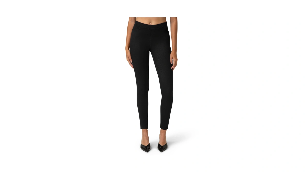 No Nonsense Women's Stretch Denim Leggings With Pockets, Black, Small