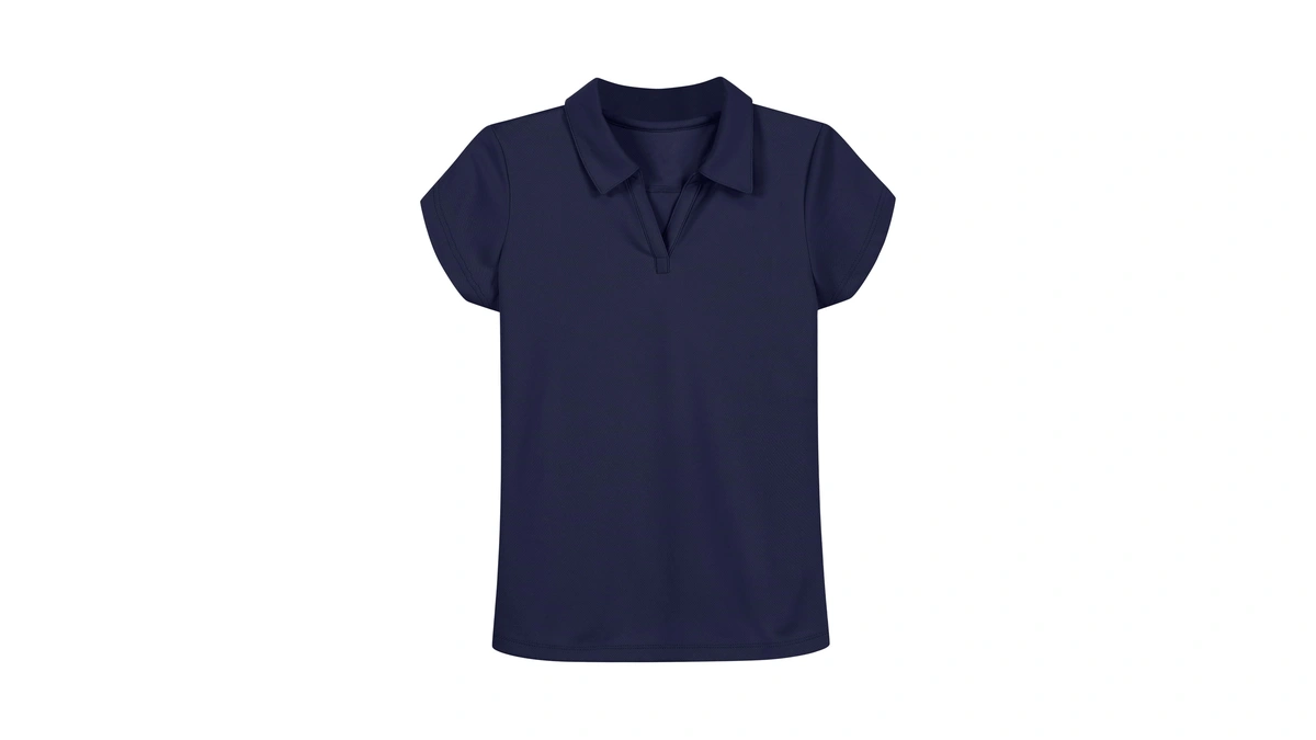 Nautica Girls School Uniform Short Sleeve Performance Polo Shirt, Navy,