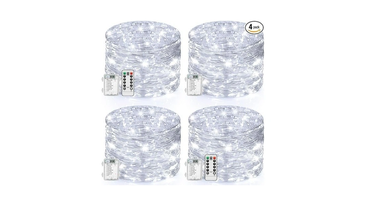 4 Pack 33ft 100 Led Fairy Lights Battery Operated With