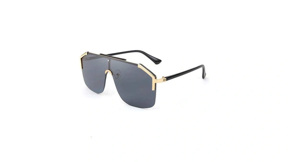 Feisedy Classic Siamese One Piece Oversized Sunglasses Nice Rimless Stylish
