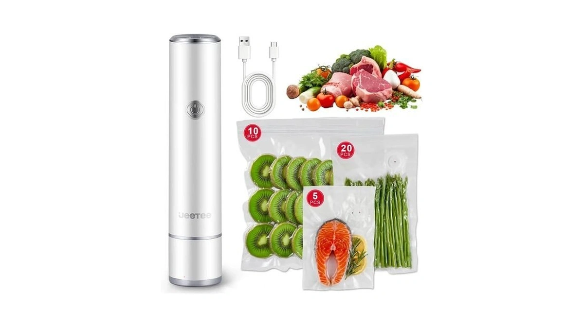 Jeetee Compact Vacuum Sealer For Food With 35 Reusable Vacuum