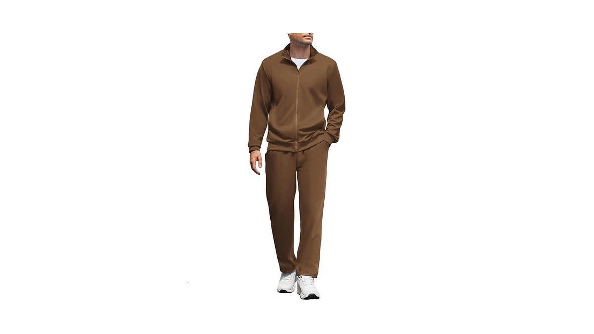 Coofandy Men Athletic Tracksuit Long Sleeve Athletic Sports Set Casual
