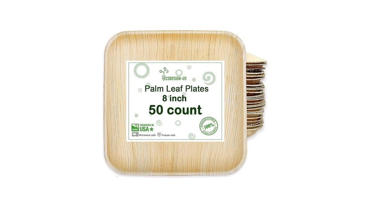 Palm Leaf Plates 8 Inch - 50 Count - Heavy