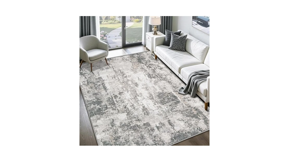 6x9 Area Rugs For Living Room: Washable Abstract Rug Modern