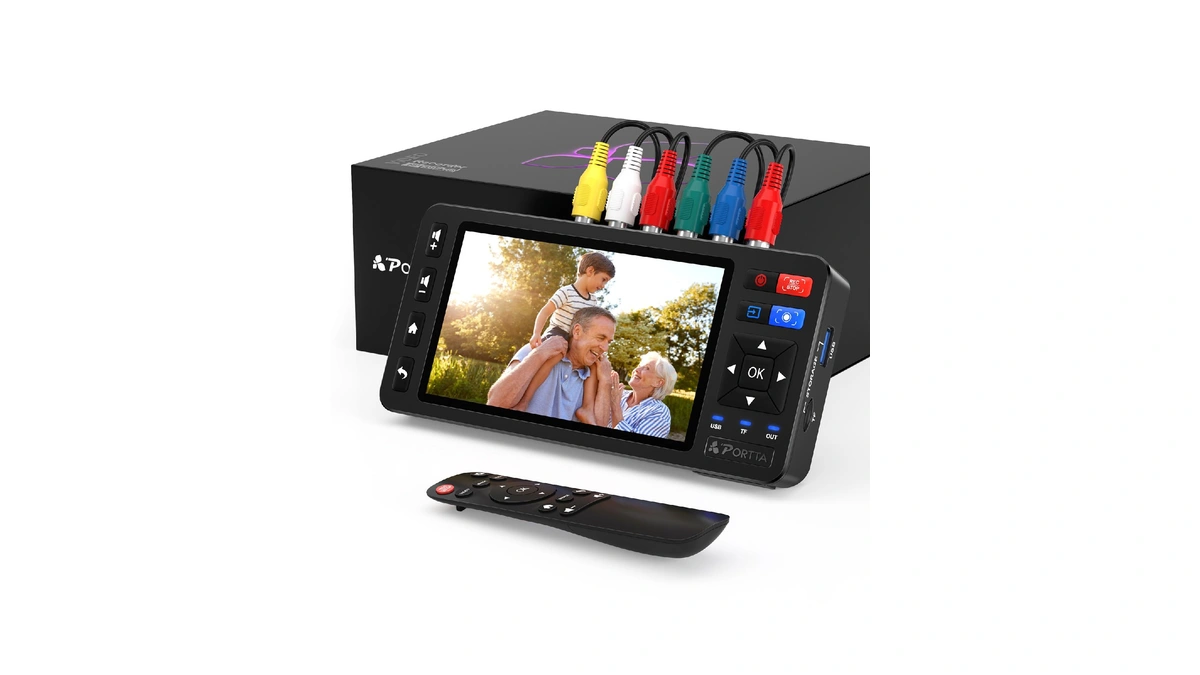 Portta Vd22p Vhs To Digital Converter With 5" Hd Screen,