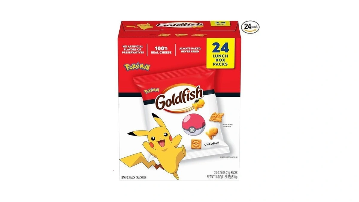 Goldfish Pokémon Cheddar Crackers, 24 Lunch Box Packs