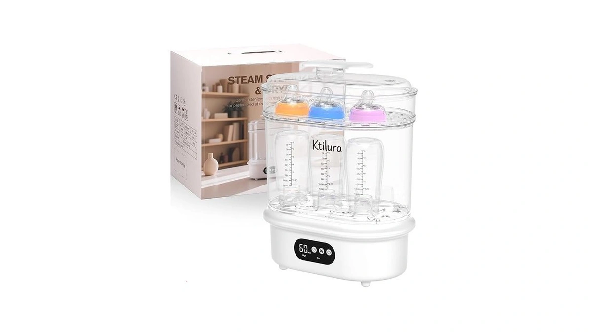 Ktilura Baby Bottle Sanitizer And Dryer, 4-in-1 Fast Electric Sanitizing