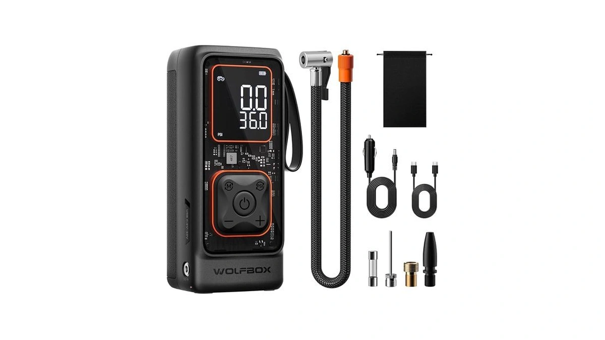 Wolfbox Cordless Tire Inflator Portable Air Compressor, 150psi Air Pump