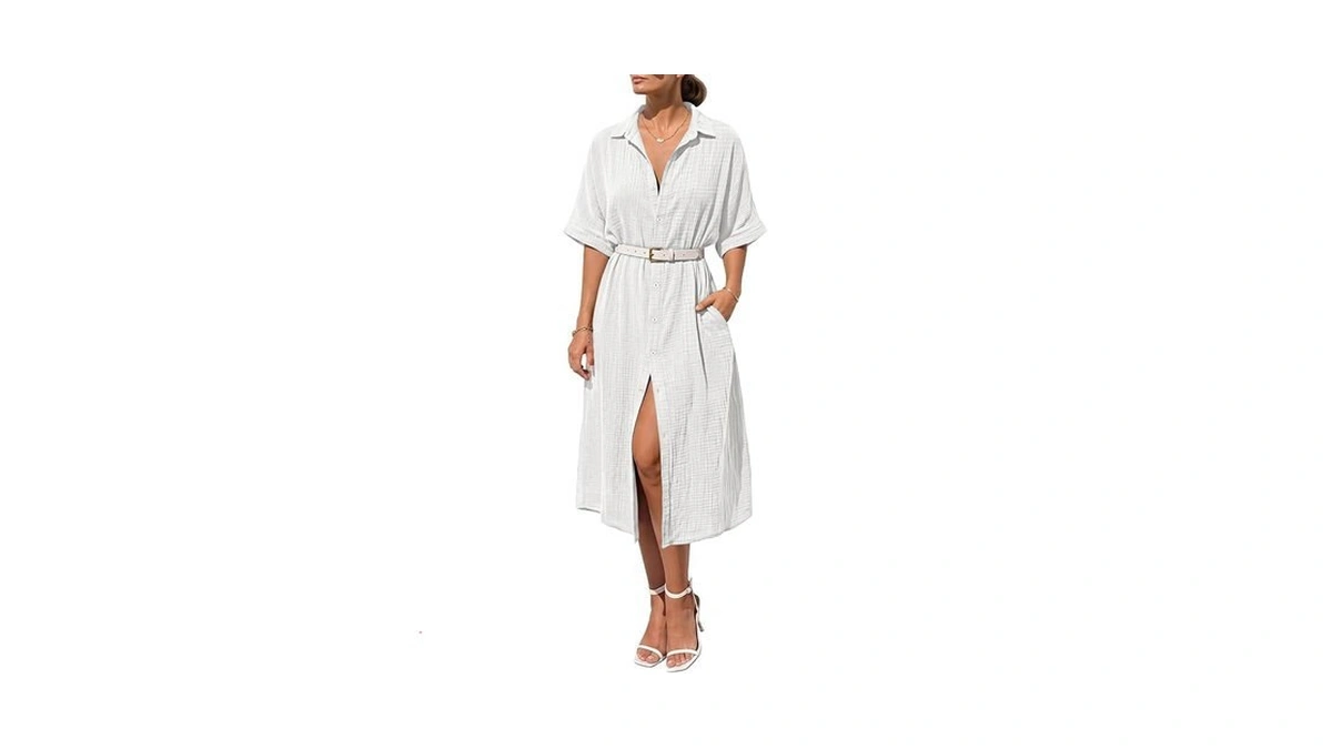 Lillusory Summer Long Shirt Dresses For Women 2026 Beach Vacation