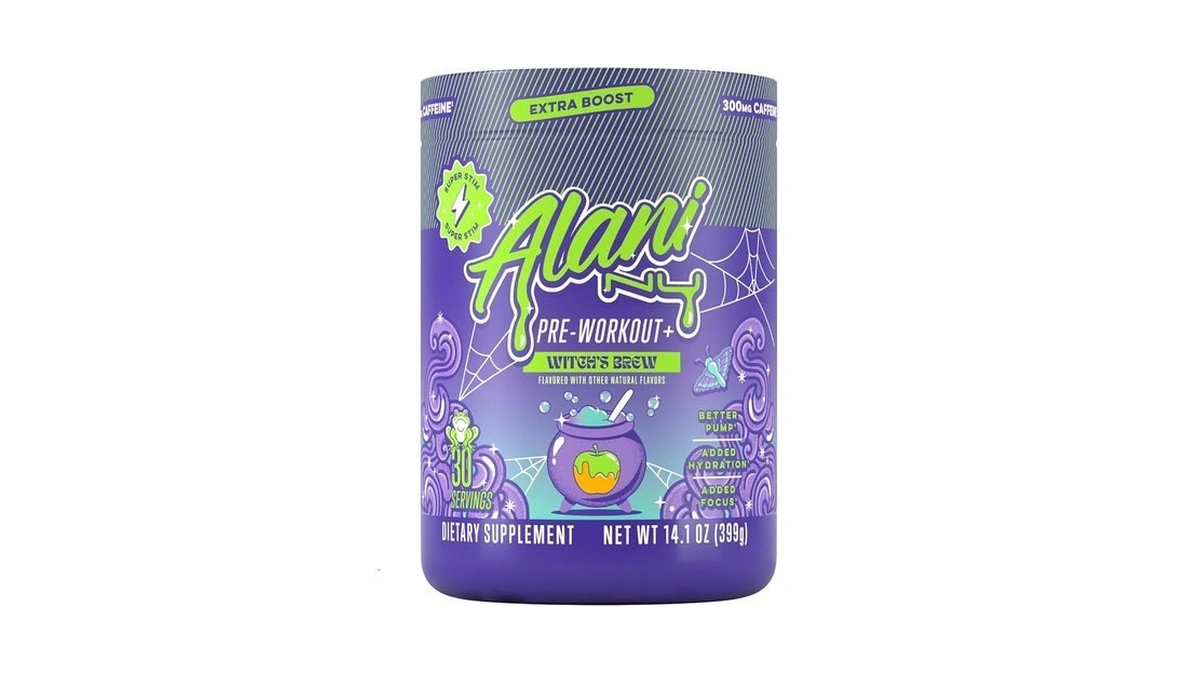 Alani Nu Pre Workout+ Powder Witches Brew, Extra Boost, Sugar