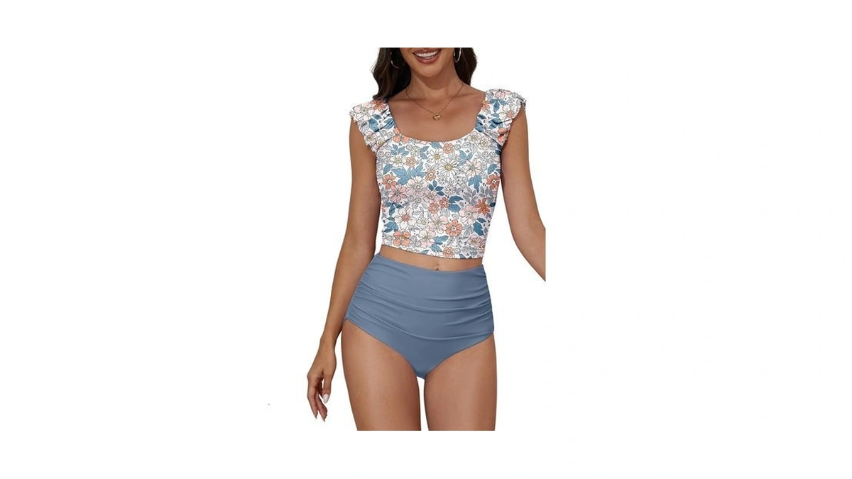 Eomenie Tankini Swimsuits For Women Ruched Tummy Control Bathing Suit