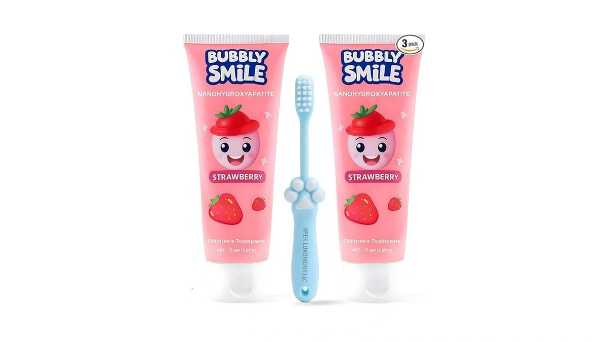 Bubbly Smile Kids Toothpaste Set - 2 Pack Nano Hydroxyapatite