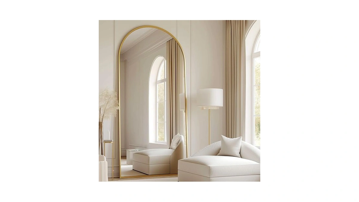 Prywot Arched Full Length Mirror, 70"x26" Free Standing Floor Mirror,