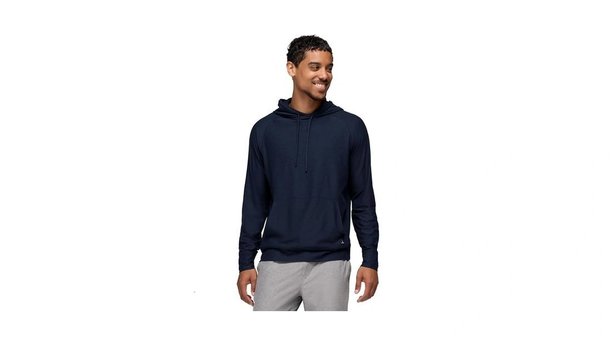 Prana Mens Altitude Tracker Lt Hoodie, Nautical Heather, Xx-large