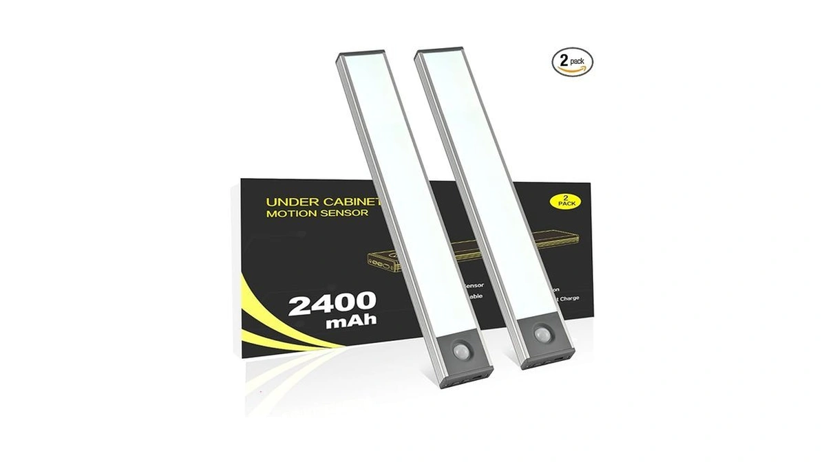 Flamwild Under Cabinet Lighting, 2400mah Motion Sensor Light Indoor, 2