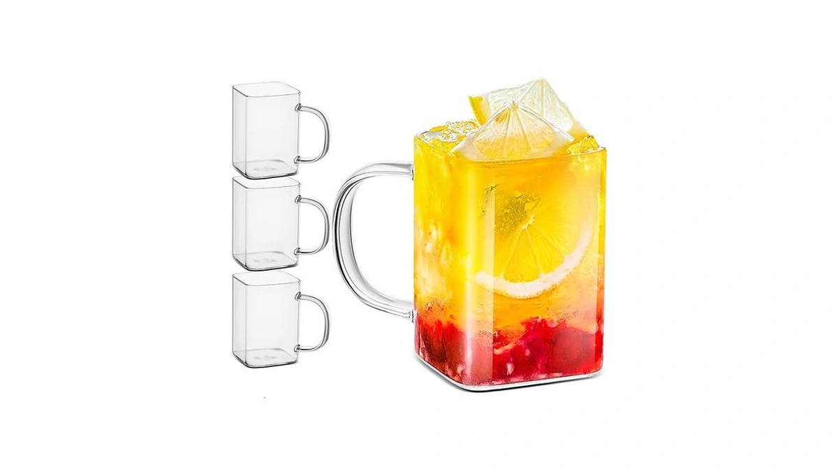 Luxu Drinking Glasses 8 Oz With Handle,set Of 4 Thin