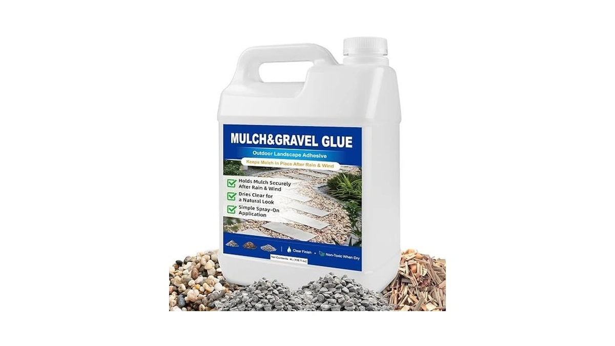 Niub 1gallon Mulch & Gravel Glue Concentrate, Dries Clear For