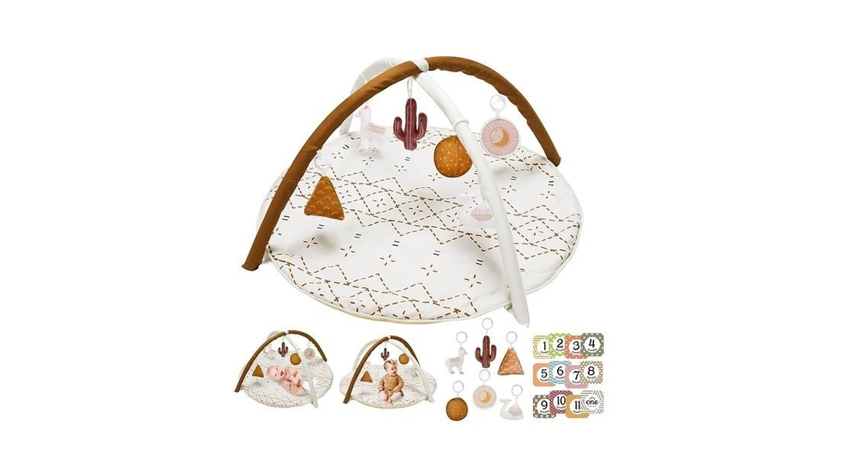 Tummy Time Activity Mat, Macrame Baby Play Gym Mat With