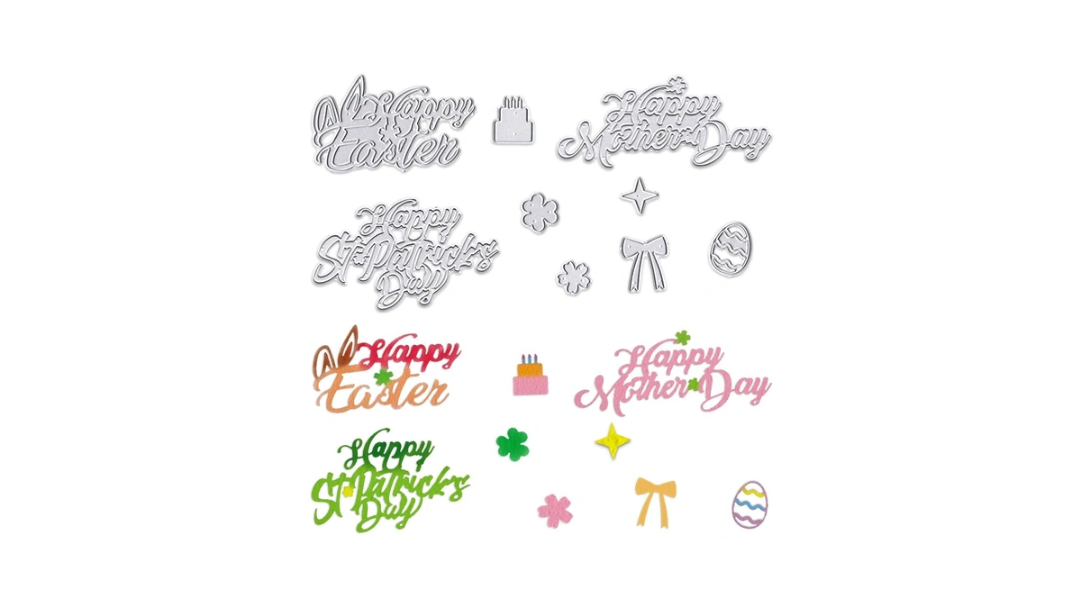 Hying Happy Easter Words Cutting Dies For Card Making, Happy