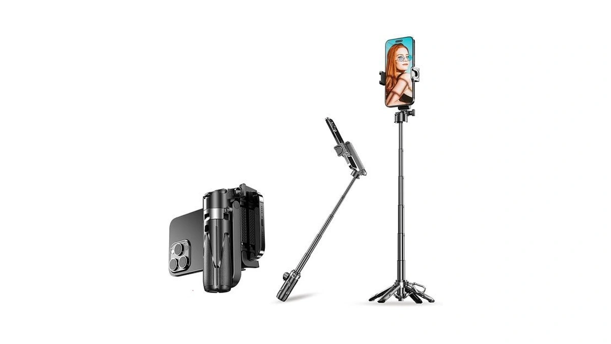 Funsnap Selfie Stick Tripod Mini With Remote, 17'' Extendable Grip