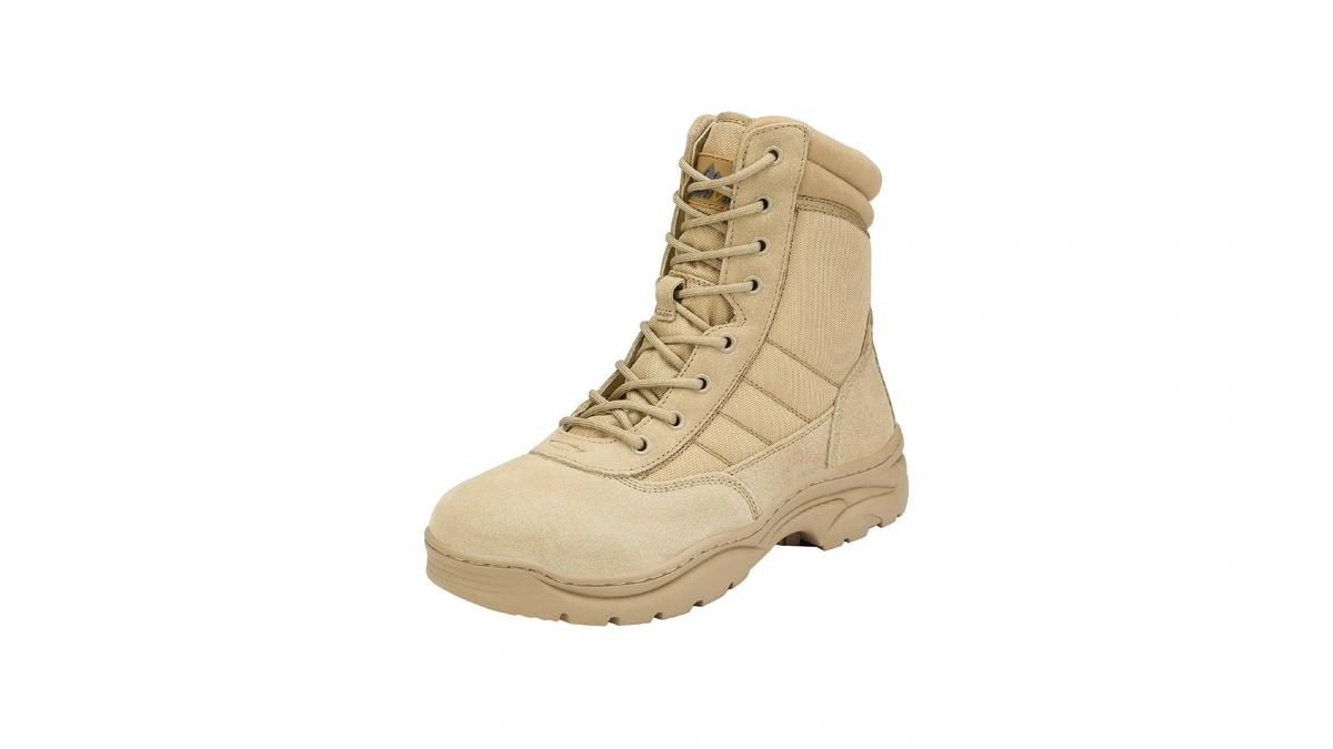 Nortiv 8 Men's Military Tactical Work Boots Side Zipper Leather
