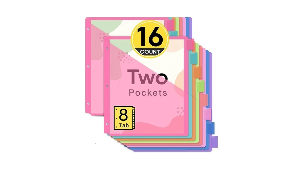 Taja 16 Count Dividers For 3 Ring Binder With Two