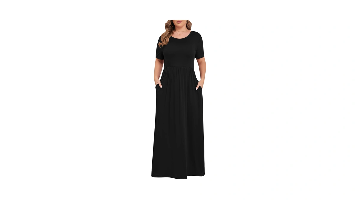 Karalin Women’s Plus Size Maxi Dresses Summer Long Dress Black