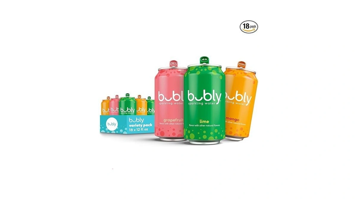 Bubly Sparkling Water, Tropical Thrill 3 Flavor Variety Pack (lime,