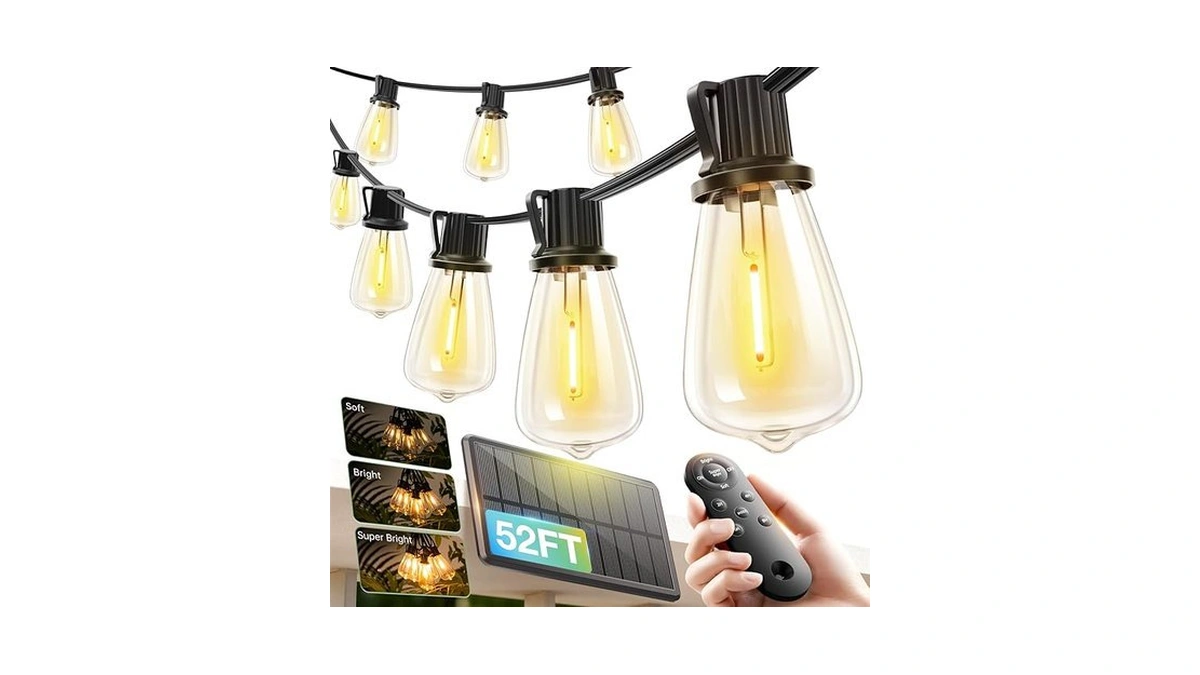 Addlon 52(48+4) Ft Solar String Lights Waterproof,patio Lights Solar Powered