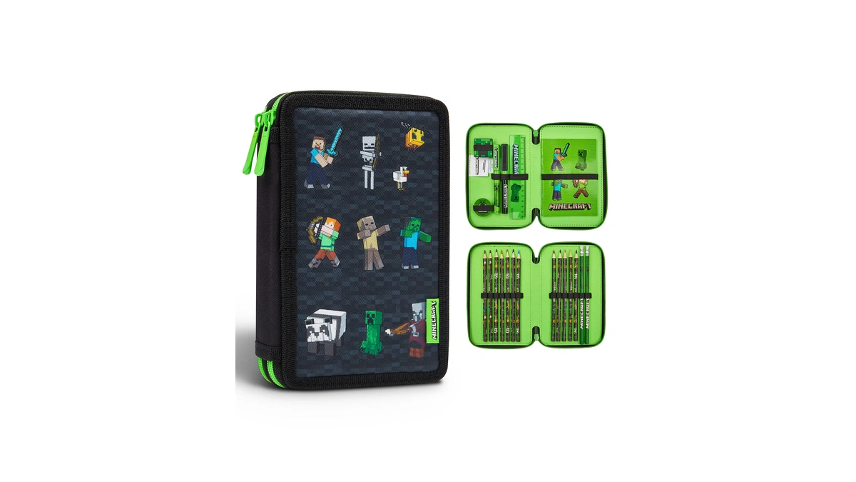 Minecraft Kids Pencil Case Stationery Pens Colored Pencils Notebook School