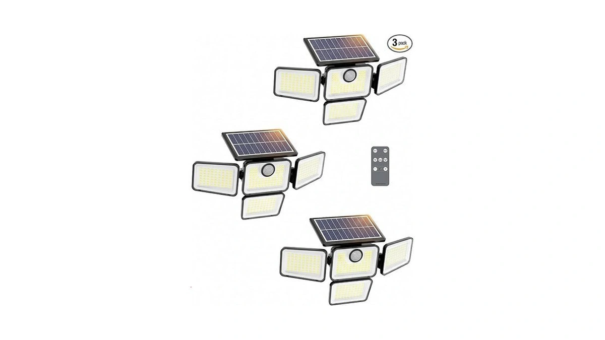 Szpower 6000lm Solar Flood Lights Outdoor With Motion Sensor, 4