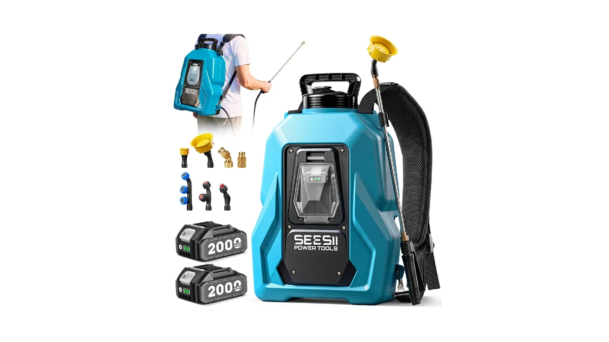 Seesii Backpack Sprayer Battery Powered, Leak-proof 5-gallon, Dual Battery Electric
