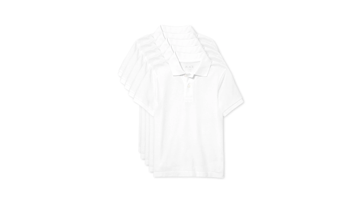 The Children's Place Boys Short Sleeve Pique Polo,white 5 Pack,xl