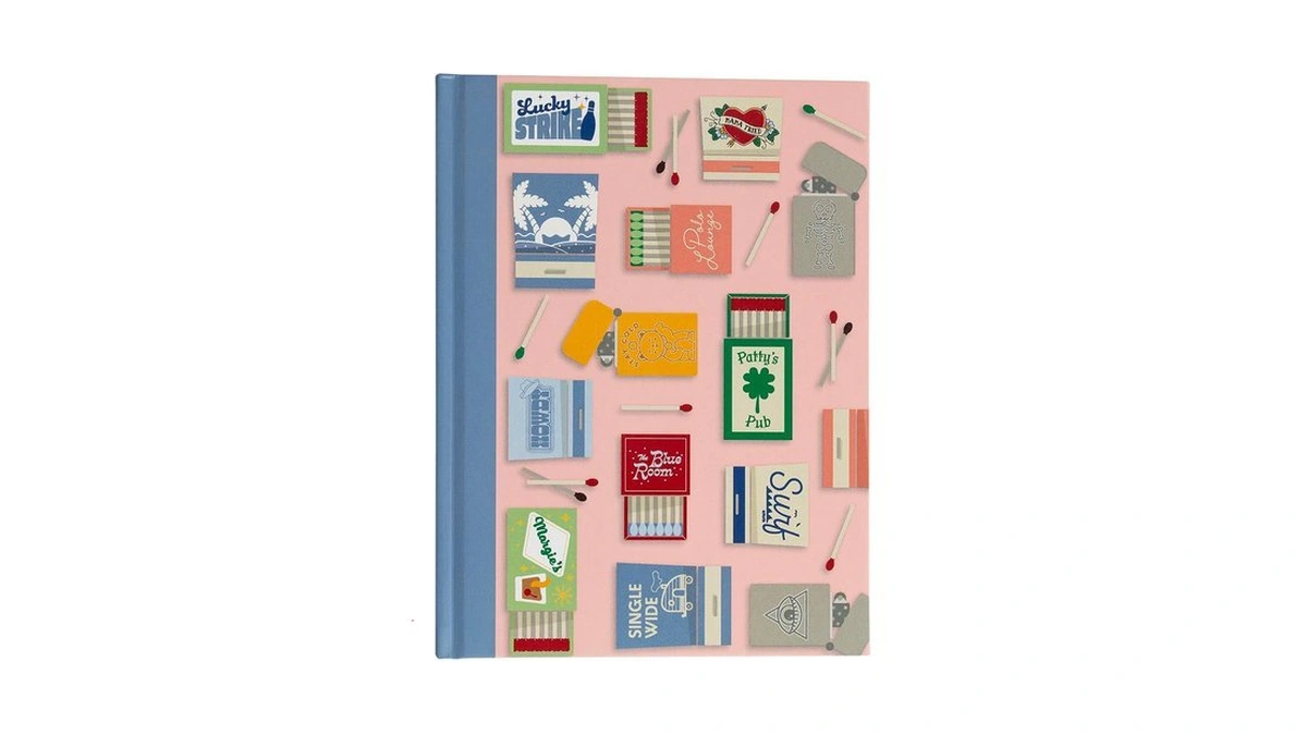 Pearhead Blue Matchbook Hardcover Journal, 6x8 College-ruled Lined Notebook, 200