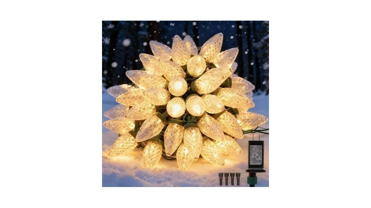 Ucutely C9 Led Christmas Lights Outdoor,33 Feet 50 Led 8