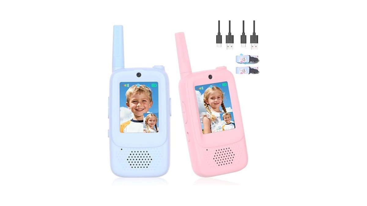 Video Walkie Talkies For Kids With Dual Cameras,2 Pack Rechargeable