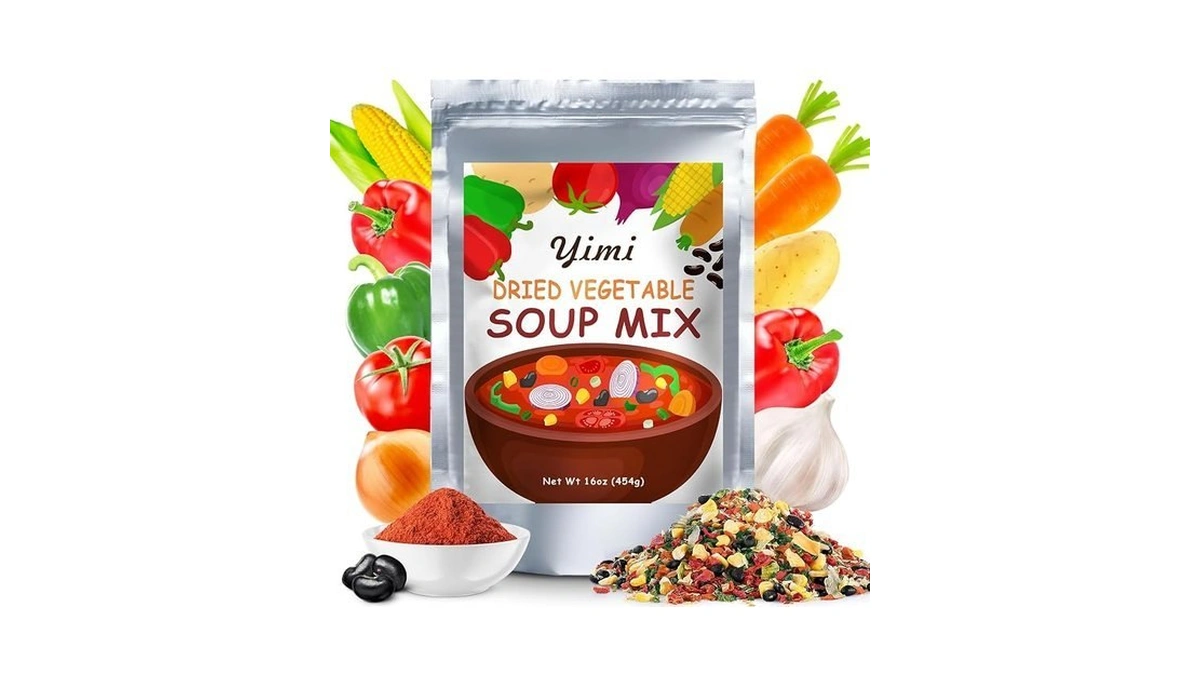 Yimi Spicy Ramen Toppings, Dehydrated Freeze Dried Vegetables Mix, Black