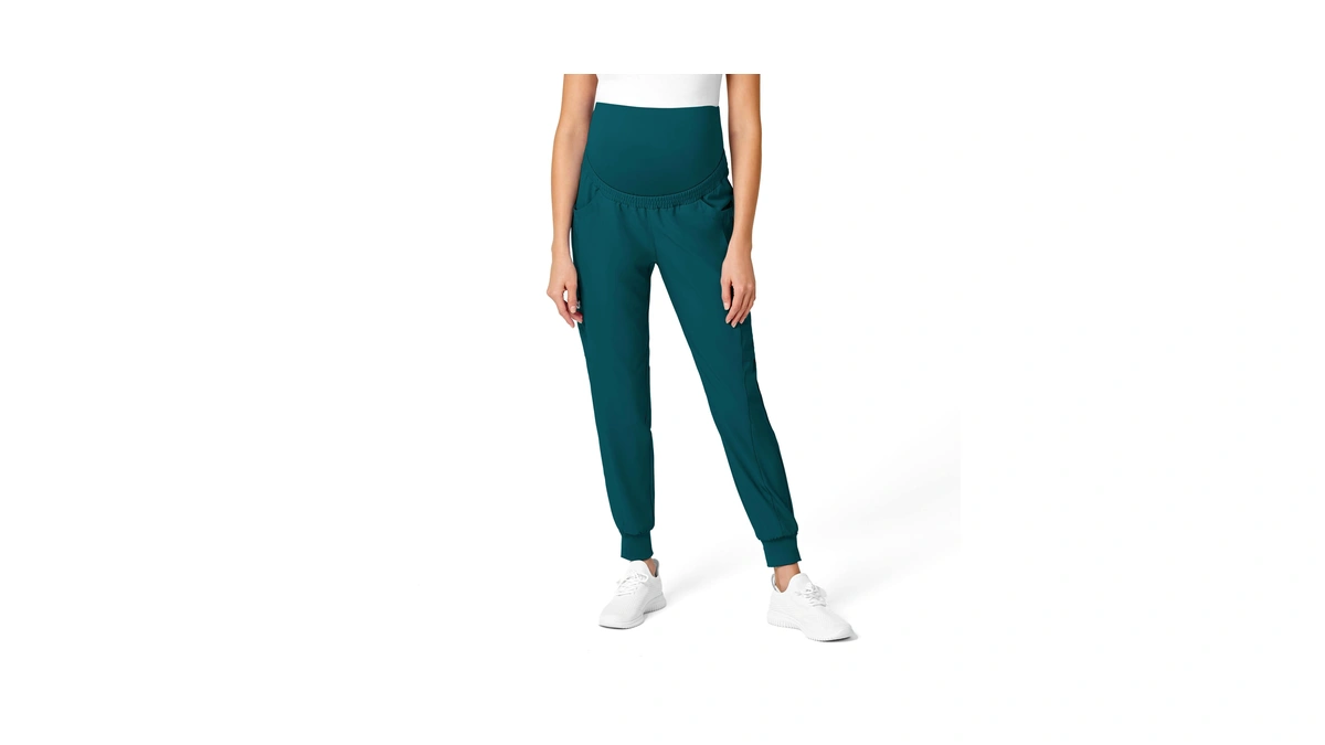 Wink W123 Maternity Jogger Scrub Pant, Caribbean Blue, Xs