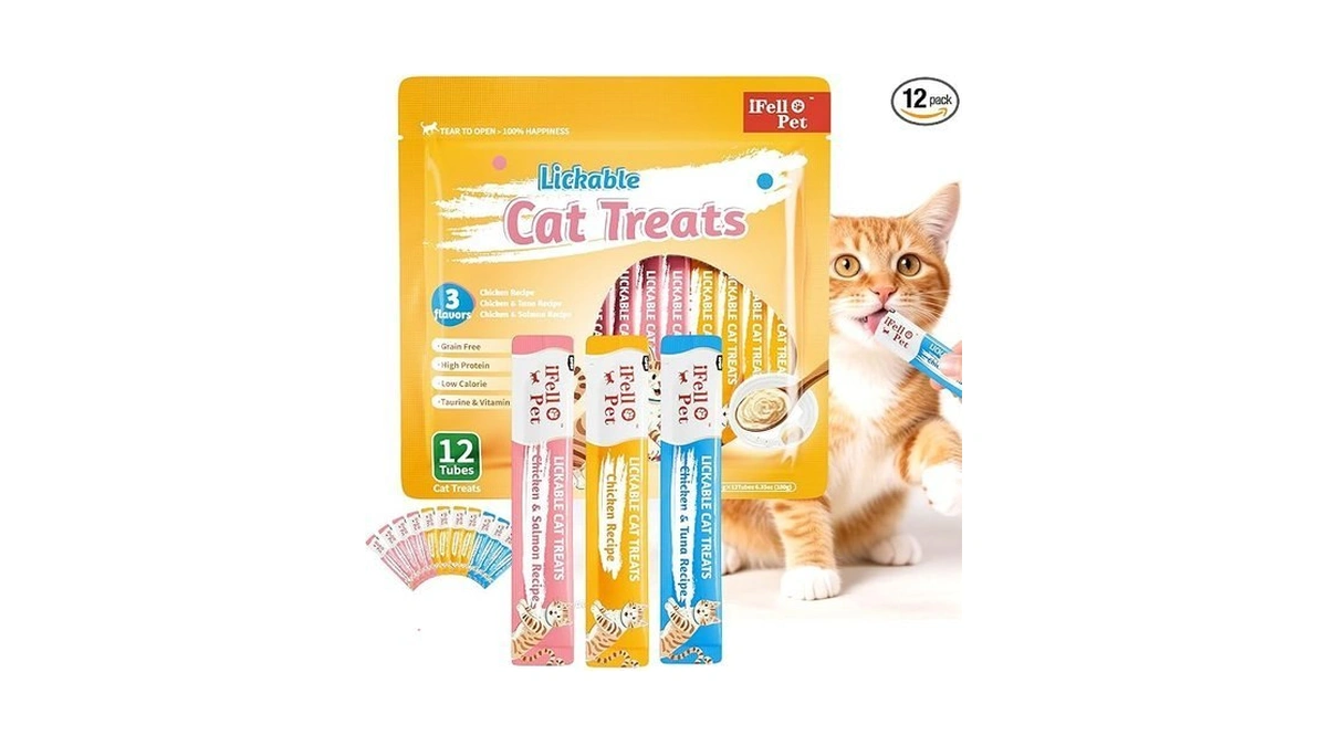 Ifello Pet Cat Treats, High-meat High-moisture Lickable Cat Treats, Variety