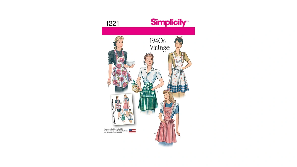 Simplicity Vintage Simplicity 1221 1940's Vintage Fashion Women's Apron Sewing