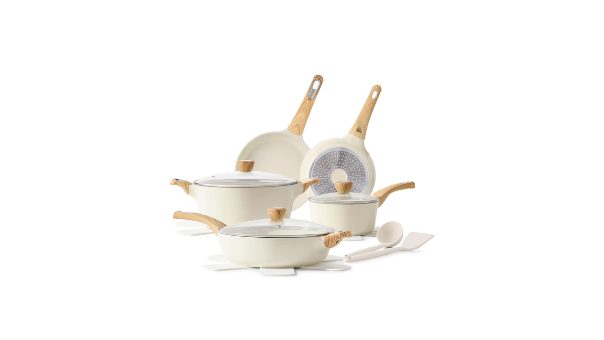 Sensarte Ceramic Cookware Sets, Pots And Pans Set Non Stick,