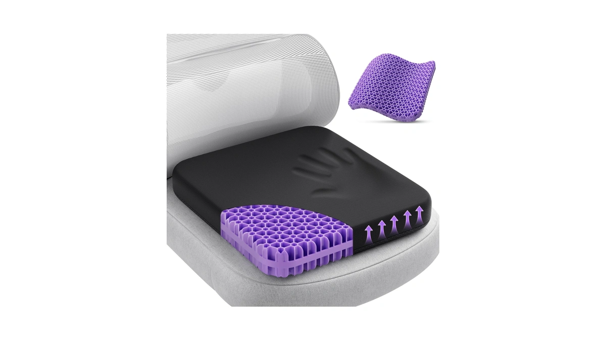 Tushguard Gel Seat Cushion For Long Sitting, Enlarged & Thickened