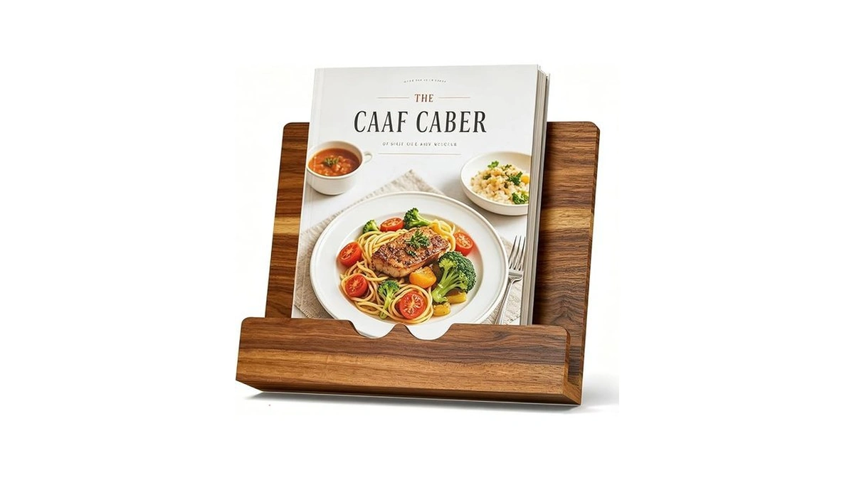 Lwsff Acacia Wood Cookbook Stand For Kitchen Counter | Adjustable